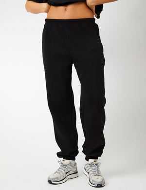 Kaiia Logo Cuffed Joggers Black On Black