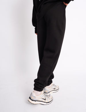 Kaiia Logo Cuffed Joggers Black On Black