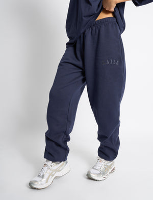 Kaiia Logo Cuffed Leg Joggers Deep Blue
