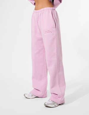 Kaiia Embossed Logo Wide Leg Joggers Parma Violet