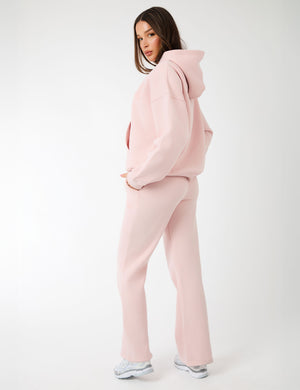 Kaiia Logo Wide Leg Joggers Dusty Pink