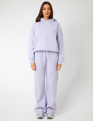 Kaiia KTL Logo Wide Leg Joggers Iced Lilac