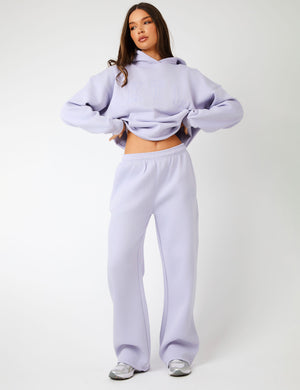 Kaiia KTL Logo Wide Leg Joggers Iced Lilac