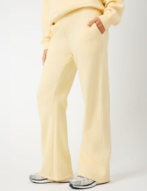 Kaiia KTL Logo Wide Leg Joggers Lemon Frosting