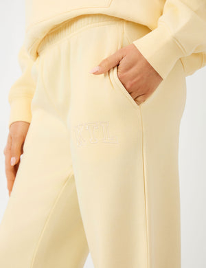 Kaiia KTL Logo Wide Leg Joggers Lemon Frosting