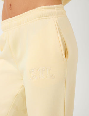 Kaiia KTL Logo Wide Leg Joggers Lemon Frosting
