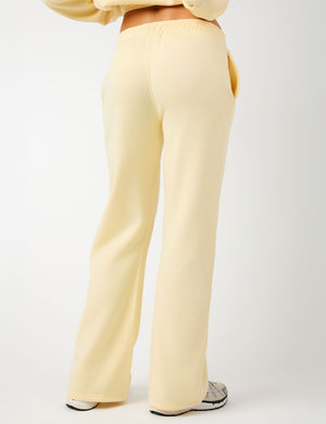 Kaiia KTL Logo Wide Leg Joggers Lemon Frosting