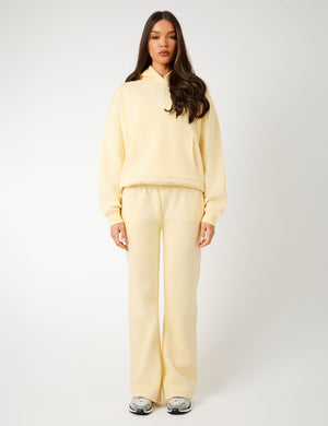 Kaiia KTL Logo Wide Leg Joggers Lemon Frosting