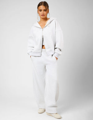 Kaiia The Label Seam Detail Side Pocket Barrel Leg Joggers Light Grey Marl