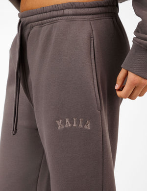 Kaiia Logo Wide Leg Joggers Mink