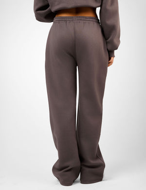 Kaiia Logo Wide Leg Joggers Mink