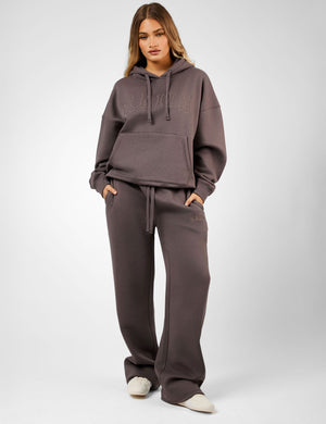 Kaiia Logo Wide Leg Joggers Mink