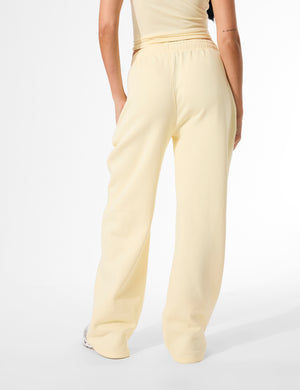 Kaiia Slogan Wide Leg Joggers Lemon