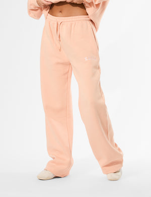 Kaiia Logo Wide Leg Joggers Tangerine