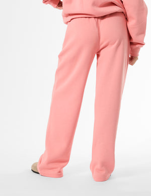 Kaiia Logo Wide Leg Joggers Bright Coral