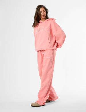 Kaiia Logo Wide Leg Joggers Bright Coral