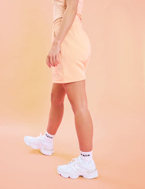 Kaiia Logo Sweat Shorts Peach