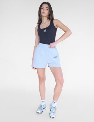 Kaiia Logo Sweat Shorts Grey Marl & Black