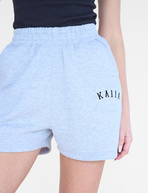 Kaiia Logo Sweat Shorts Grey Marl & Black