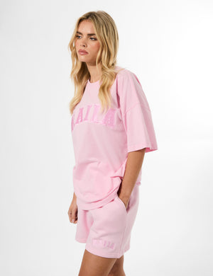 Kaiia Logo Sweat Shorts Baby Pink