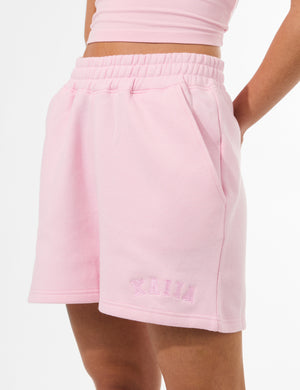 Kaiia Logo Sweat Shorts Baby Pink