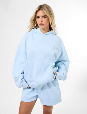 Kaiia Embossed Mini Sweat Short Pale Blue