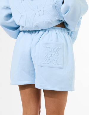 Kaiia Embossed Mini Sweat Short Pale Blue