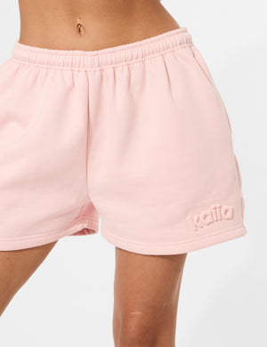 Kaiia Embossed Logo Sweat Shorts Sugar Pink