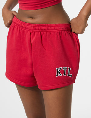 Kaiia KTL Logo Mini Sweat Shorts Red