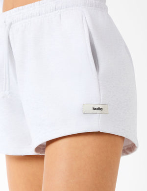 Kaiia Label Logo Sweat Shorts Light Grey Marl