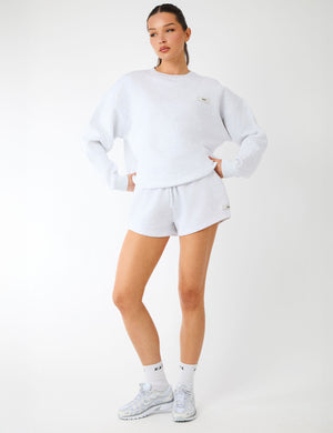 Kaiia Label Logo Sweat Shorts Light Grey Marl