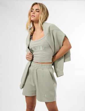 Kaiia Logo Sweat Shorts Matcha