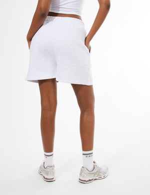 Kaiia Running Club Logo Sweat Shorts Light Grey Marl