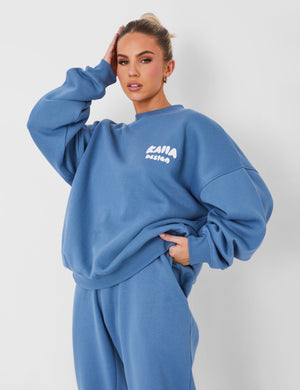 Kaiia Design Oversized Sweatshirt Denim Blue