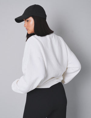 Kaiia Sport Slogan Oversized Sweatshirt Cream and Black