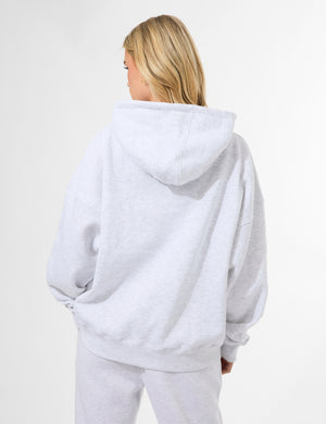 Kaiia Slogan Oversized Hoodie In Grey Marl