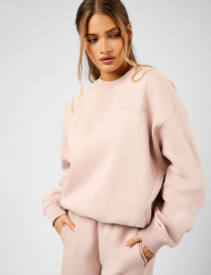 Kaiia The Label Seam Detail Oversized Sweatshirt Pink Champagne