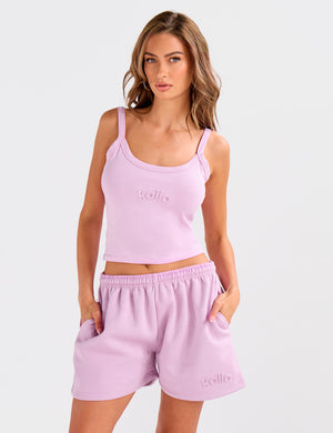 Kaiia Embossed Logo Cami Top Parma Violet