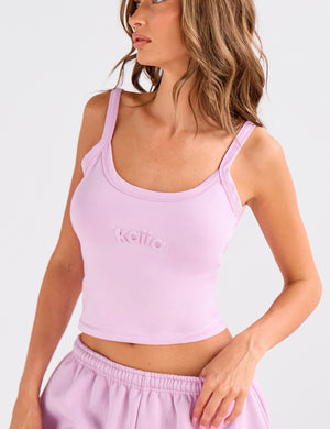 Kaiia Embossed Logo Cami Top Parma Violet