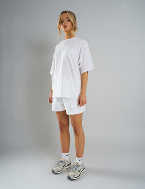Kaiia Studio Distressed Applique Oversized T-Shirt White