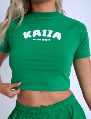 Kaiia Design Bubble Logo Baby Tee Green