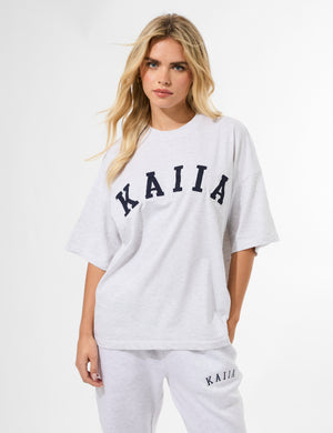 Kaiia Oversized T-shirt Grey Marl & Navy