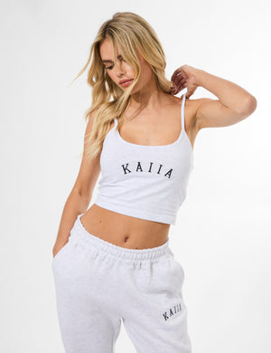 Kaiia Cami Logo Top In Grey Marl