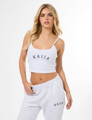 Kaiia Cami Logo Top In Grey Marl