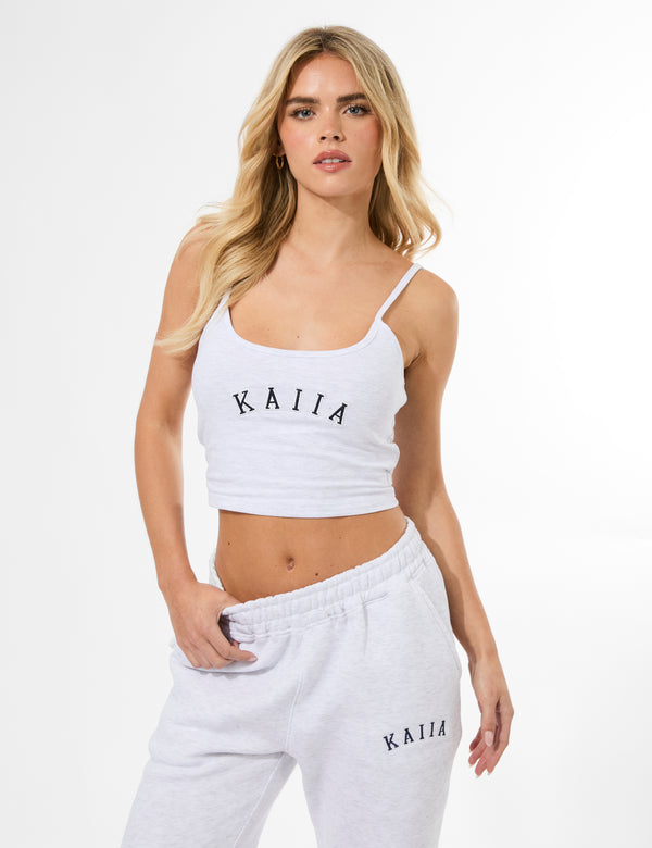 Kaiia Cami Logo Top In Grey Marl