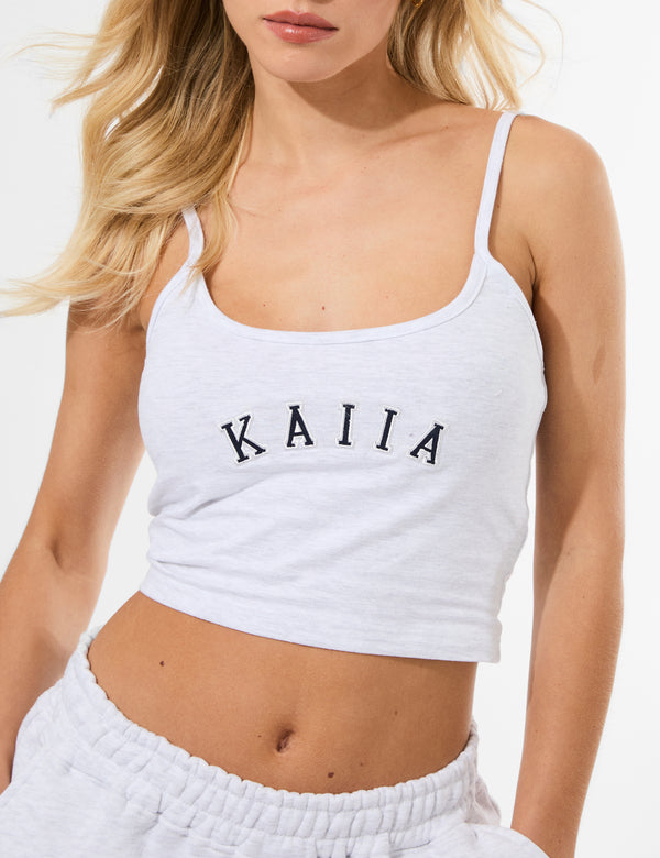 Kaiia Cami Logo Top In Grey Marl