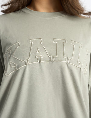 Kaiia Logo Oversized T-Shirt Pebble