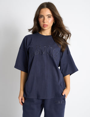 Kaiia Logo Oversized T-Shirt Deep Blue