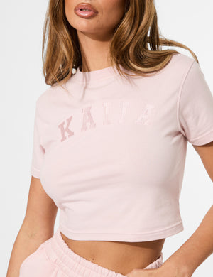 Kaiia Logo Baby Tee Pink Chai
