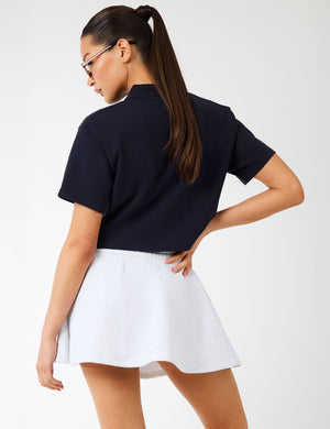 Kaiia Label Logo Exposed Waistband Mini Skirt Light Grey Marl